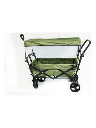 Chariot de transport Premium XXL vert olive avec toit