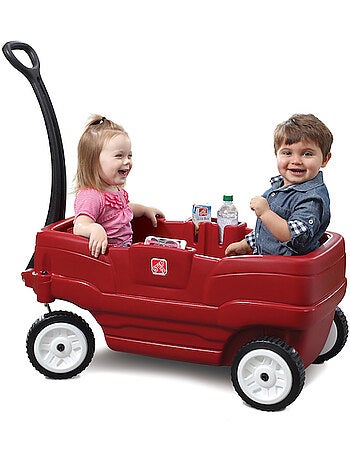 Chariot en plastique rouge pour 2 enfants Neighborhood Step2