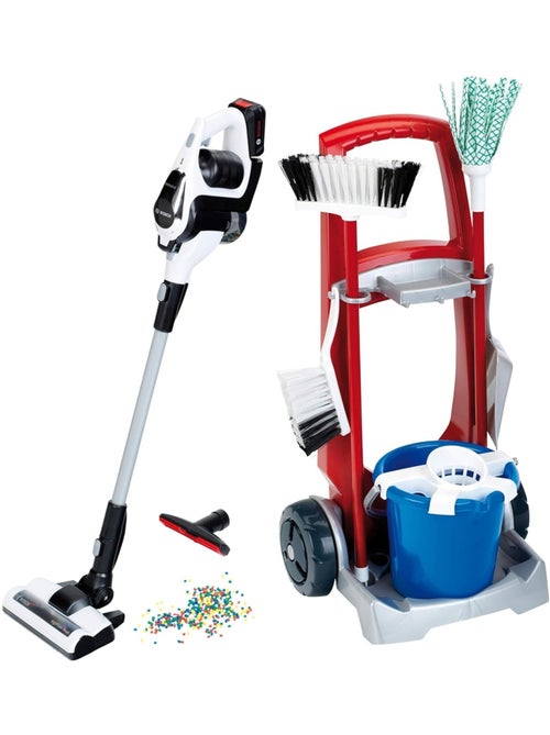 Chariot ménage avec l'aspirateur Unlimited de Bosch - Kiabi