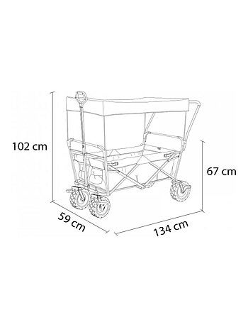 Chariot pliable avec toit bleu AB210