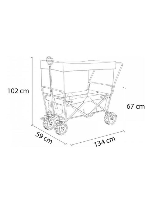 Chariot pliable avec toit bleu AB210 - Kiabi