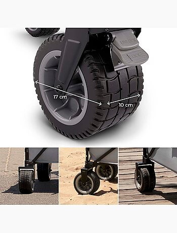 Chariot pliable Kinderkraft ROLLSTER avec capacité 130 L, roues 360° et poignée télescopique