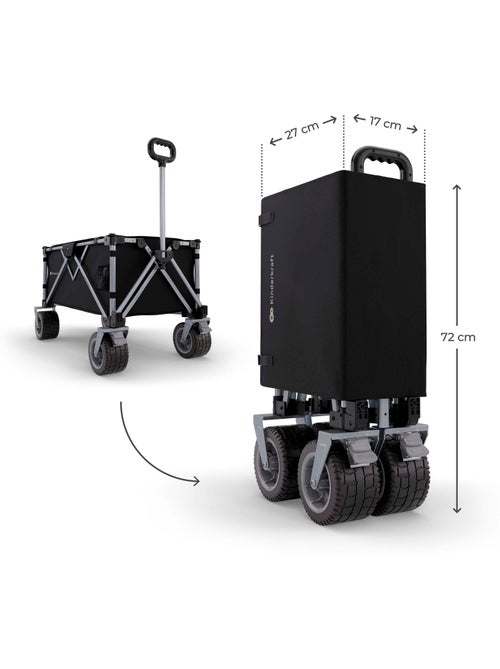 Chariot pliable Kinderkraft ROLLSTER avec capacité 130 L, roues 360° et poignée télescopique - Kiabi
