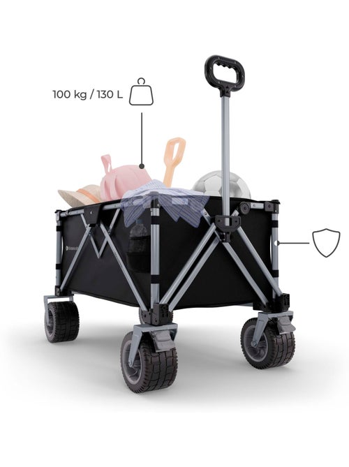 Chariot pliable Kinderkraft ROLLSTER avec capacité 130 L, roues 360° et poignée télescopique - Kiabi