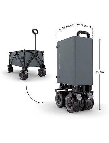 Chariot pliable Kinderkraft ROLLSTER avec capacité 130 L, roues 360° et poignée télescopique