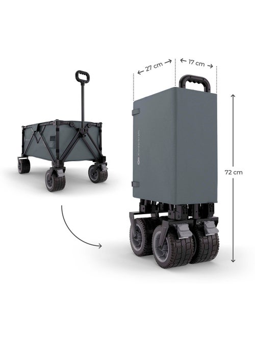 Chariot pliable Kinderkraft ROLLSTER avec capacité 130 L, roues 360° et poignée télescopique - Kiabi