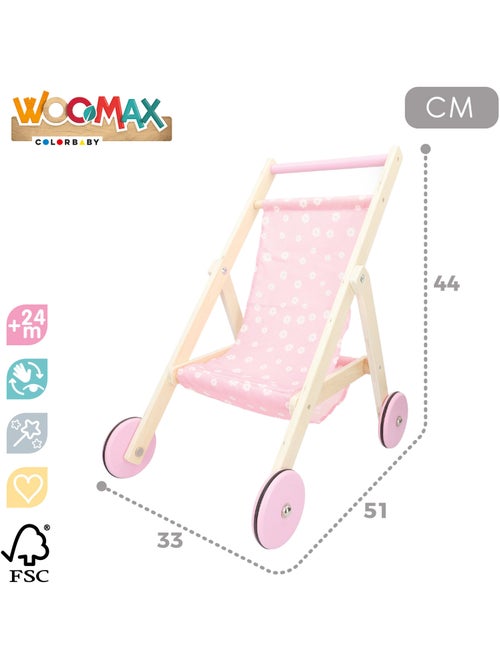 Chariot pour poupées 36 cm en bois WOOMAX - Kiabi Chariot pour poupées 36 cm en bois WOOMAX - Kiabi