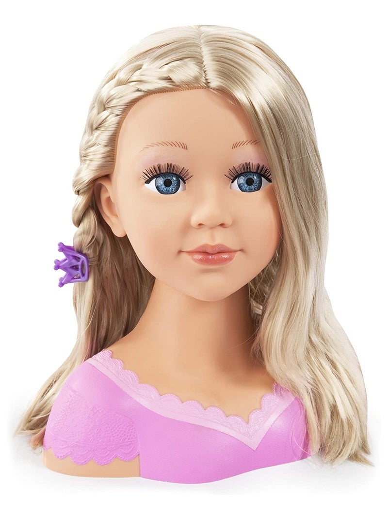 Charlène Super Modèle Tête à Coiffer et Maquiller Cheveux Blond Rose - Kiabi