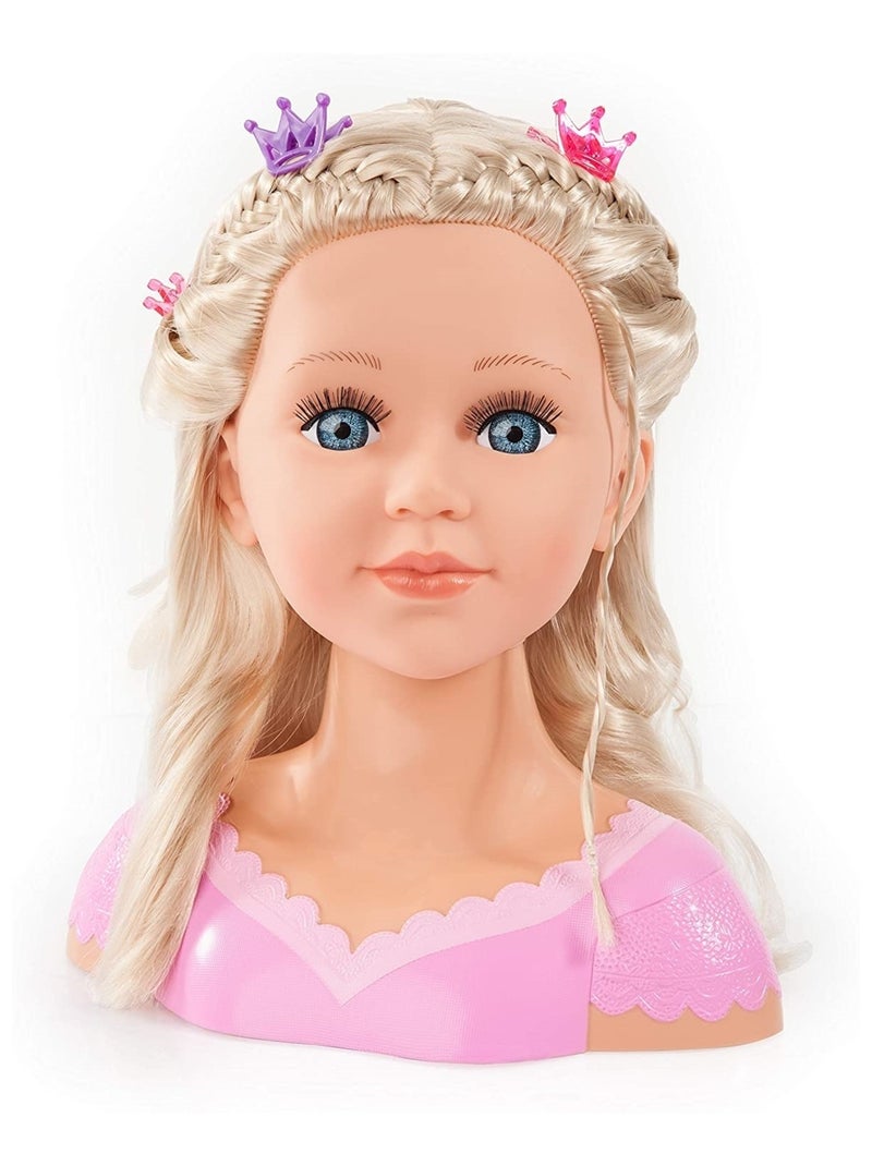 Charlène Super Modèle Tête à Coiffer et Maquiller Cheveux Blond Rose - Kiabi