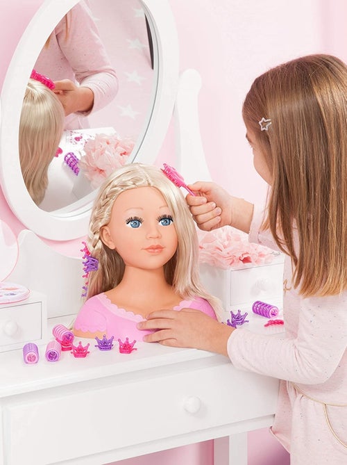 Charlène Super Modèle Tête à Coiffer et Maquiller Cheveux Blond - Kiabi