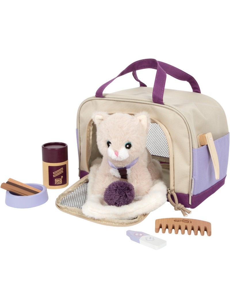 Chat avec sac et kit de soins Violet - Kiabi