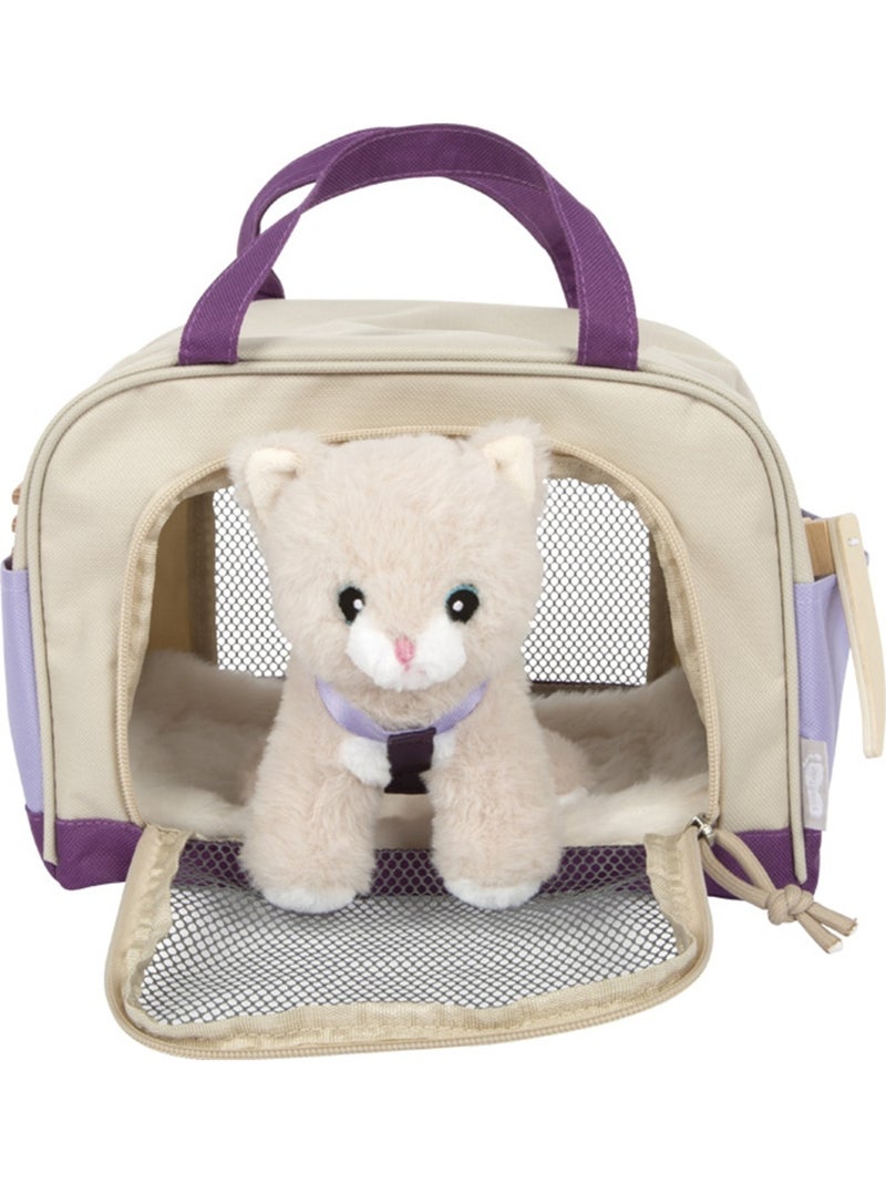Chat avec sac et kit de soins Violet - Kiabi