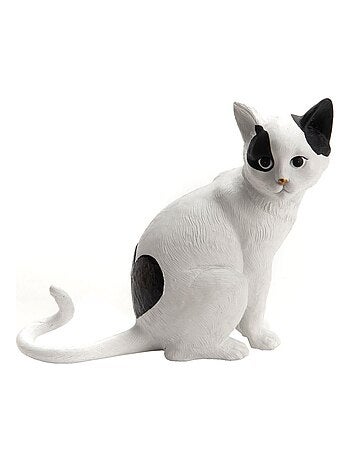 Chat coeur de décoration en résine