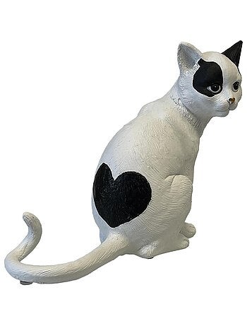 Chat coeur de décoration en résine