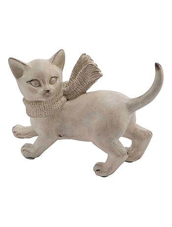 Chat de décoration en résine patinée