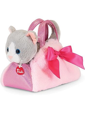 Chat en peluche dans son sac