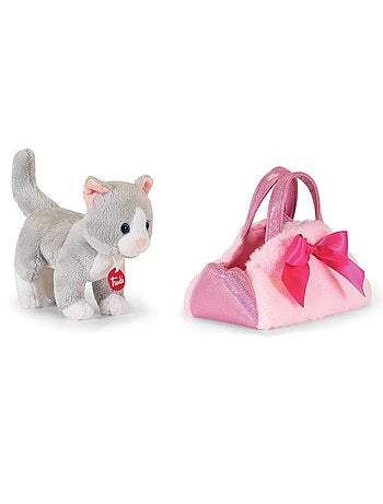 Chat en peluche dans son sac