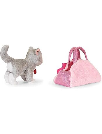 Chat en peluche dans son sac