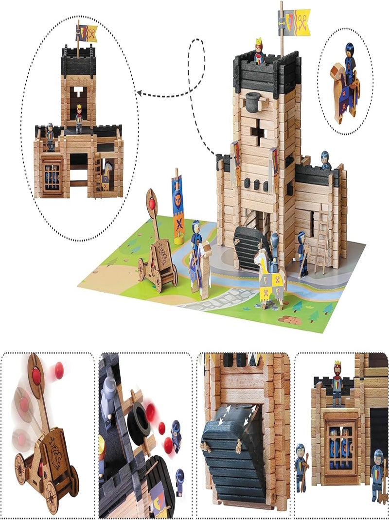 Château fort et catapulte 270 pcs Beige - Kiabi