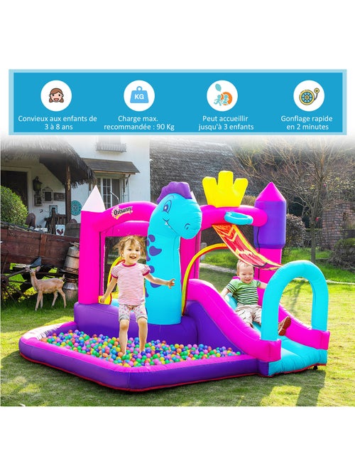 Château gonflable enfant - gonfleur, sac de transport - oxford multicolore - Kiabi