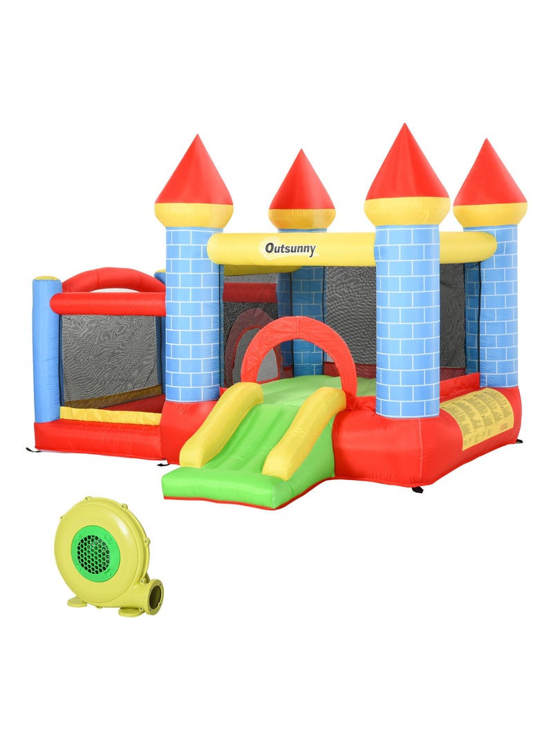 Château gonflable enfant - gonfleur, sac de transport - polyester multicolore Rouge - Kiabi