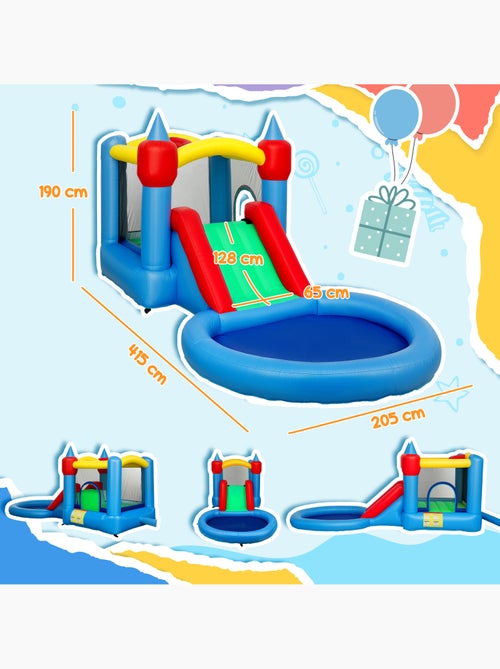 Château gonflable enfant 4 en 1 nombreux accesoires inclus - Kiabi