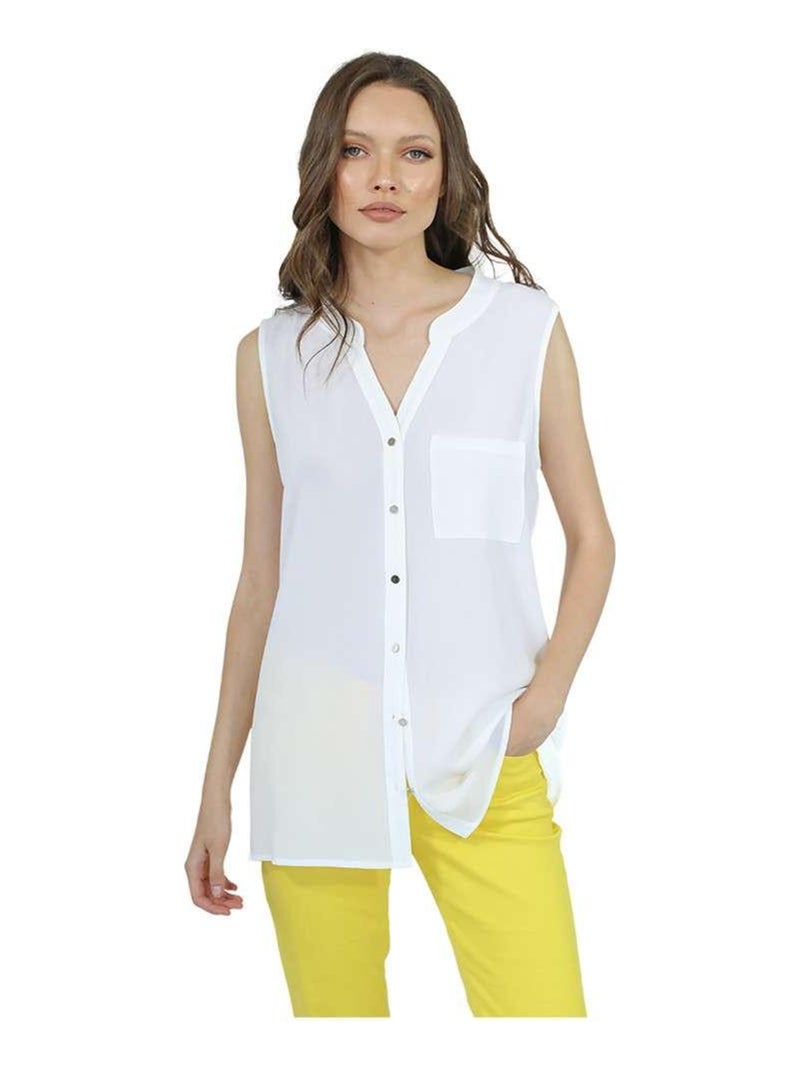 CHATTAWAK - Blouse boutonnée unie Blanc - Kiabi