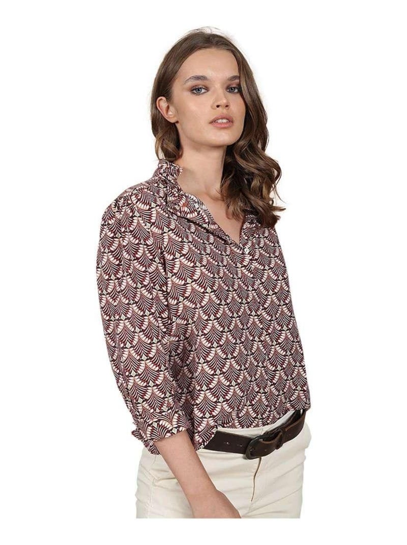 CHATTAWAK - Blouse imprimée Bordeaux - Kiabi