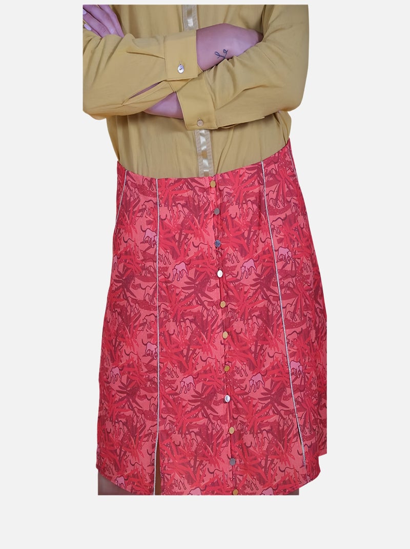 CHATTAWAK - Jupe courte imprimée Orange - Kiabi