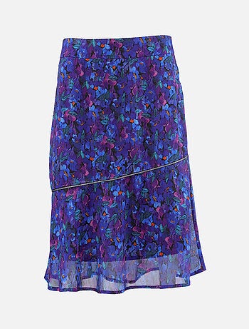 CHATTAWAK - Jupe HOLLY violette fantaisie coupe évasée