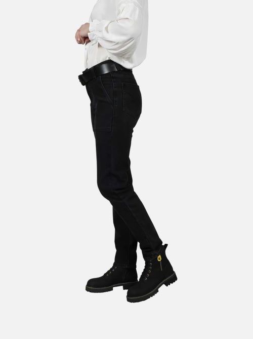 CHATTAWAK - Pantalon en coton noir effet délavé à coupe slim 4 poches - Kiabi