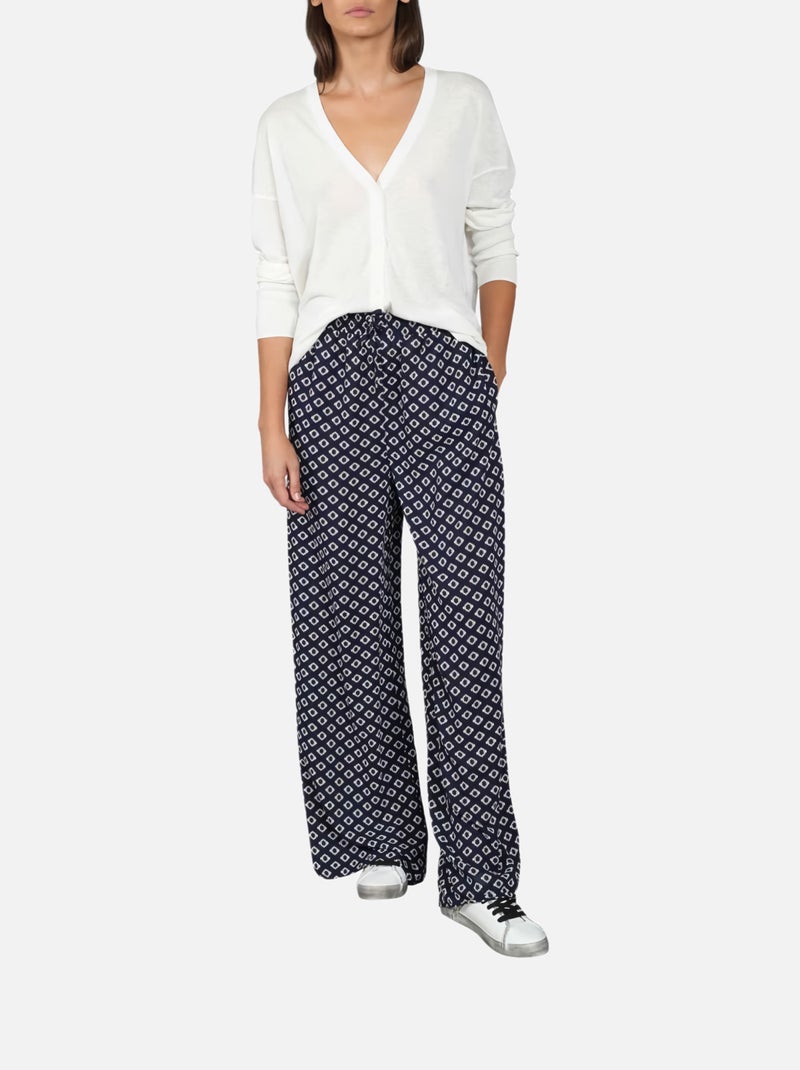 CHATTAWAK - Pantalon marine fantaisie avec une coupe bootcut et des poches latérales Bleu marine - Kiabi