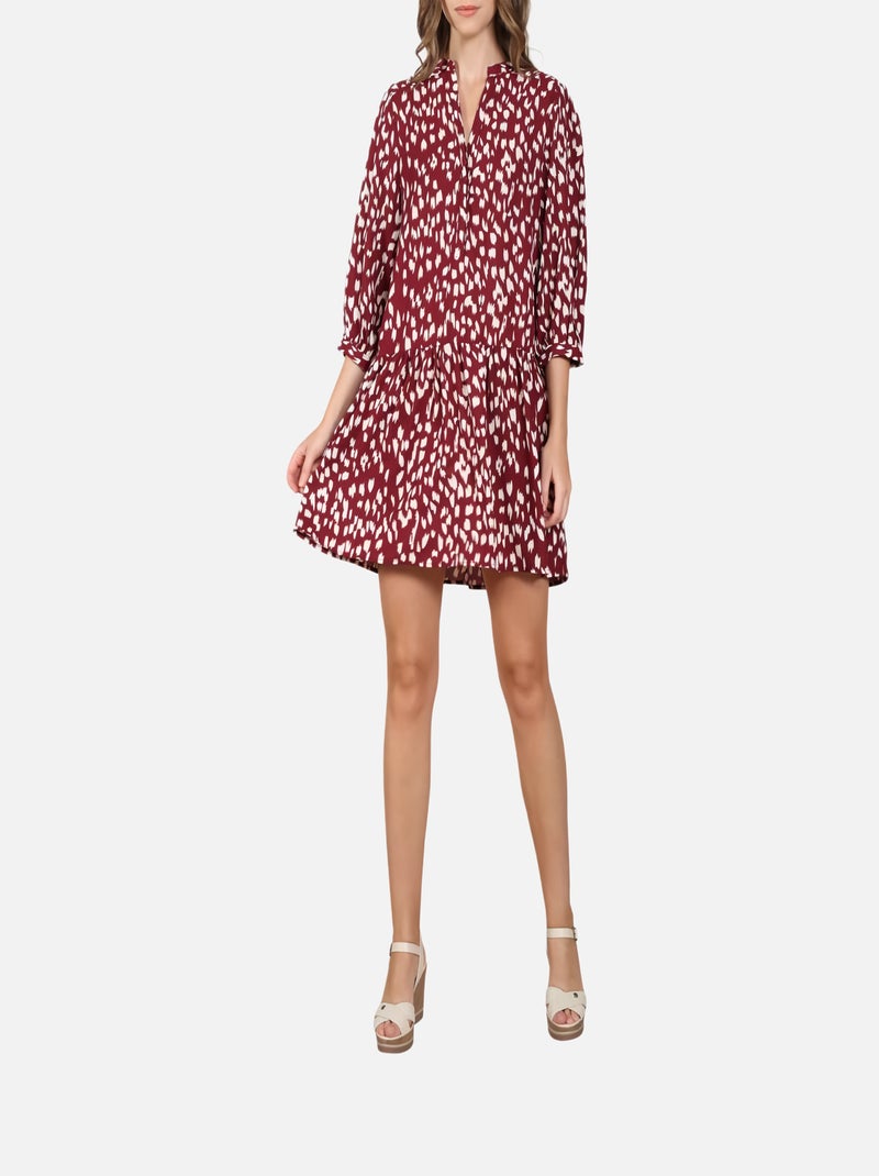 CHATTAWAK - Robe courte droite fluide Rouge - Kiabi