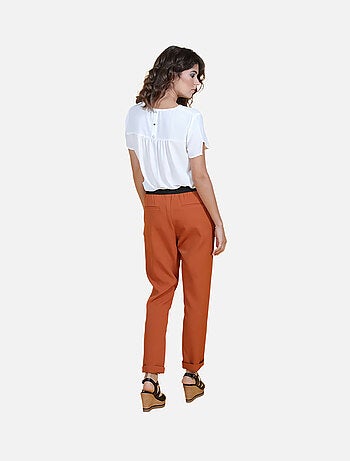 CHATTAWAK - T-shirt col rond fendu