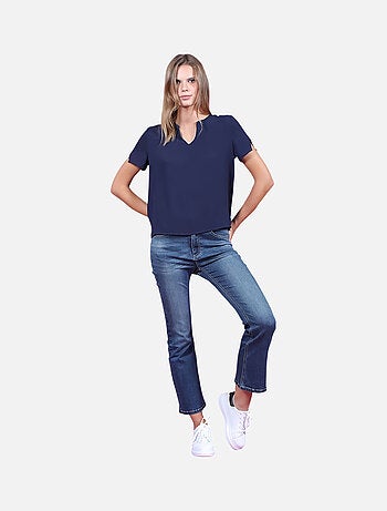 CHATTAWAK - T-shirt col rond fendu