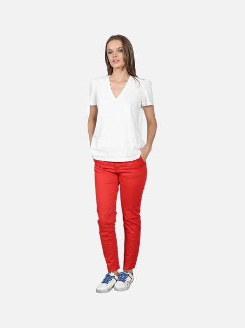 CHATTAWAK - T-shirt col v ajouré - Kiabi