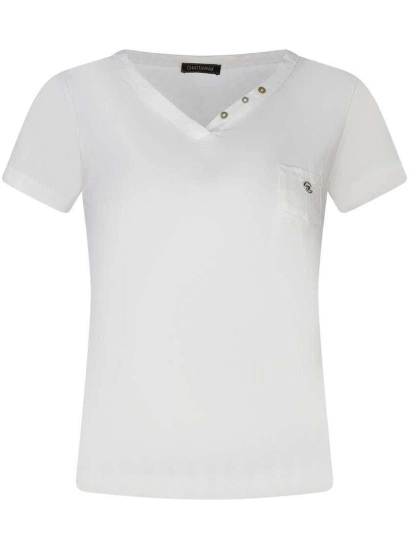 CHATTAWAK - T-shirt col v Blanc - Kiabi