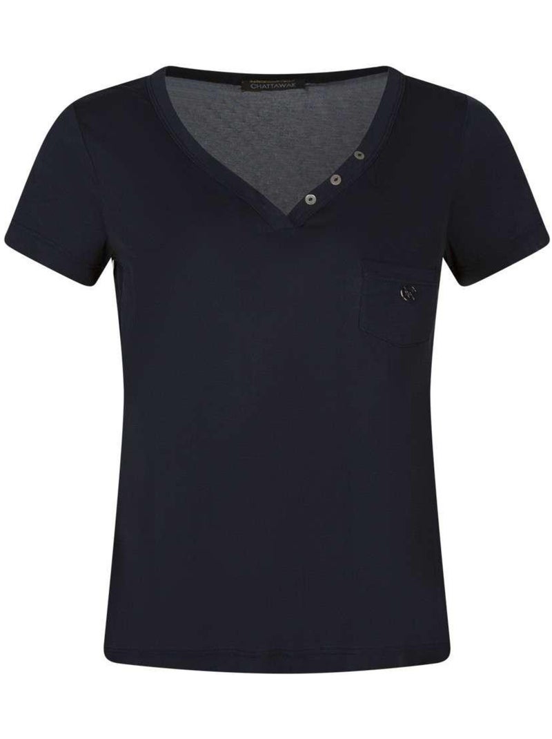 CHATTAWAK - T-shirt col v Bleu marine - Kiabi