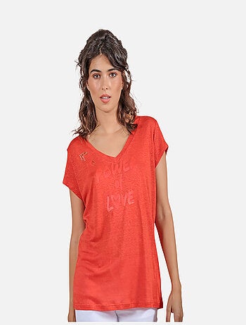 CHATTAWAK - T-shirt col v