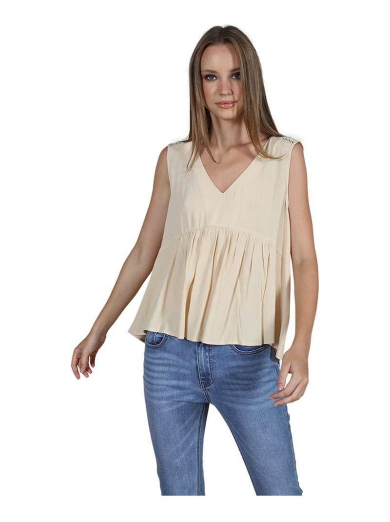 CHATTAWAK - T-shirt débardeur uni Beige - Kiabi