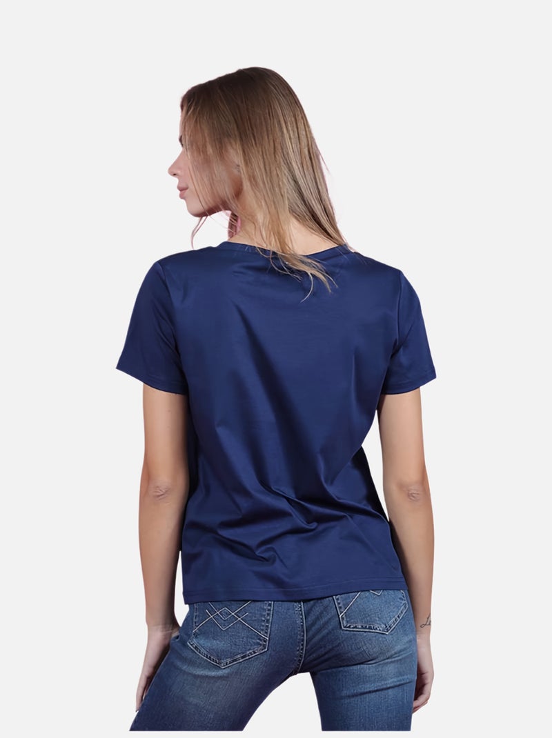 CHATTAWAK - T-shirt imprimé col rond Bleu marine - Kiabi