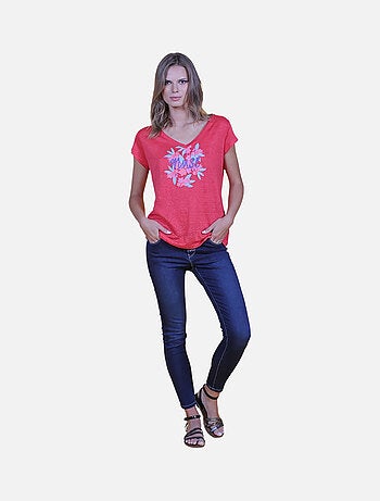 CHATTAWAK - T-shirt imprimé col v
