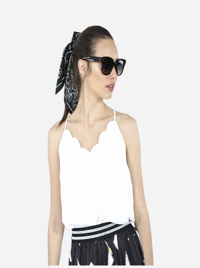 CHATTAWAK - Top uni à bretelles Blanc - Kiabi