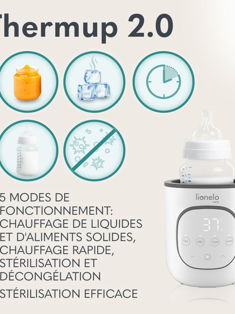 Chauffe-biberon 5en1 LIONELO Thermup - Stérilisation - Réchauffement - Décongeler Blanc - Kiabi