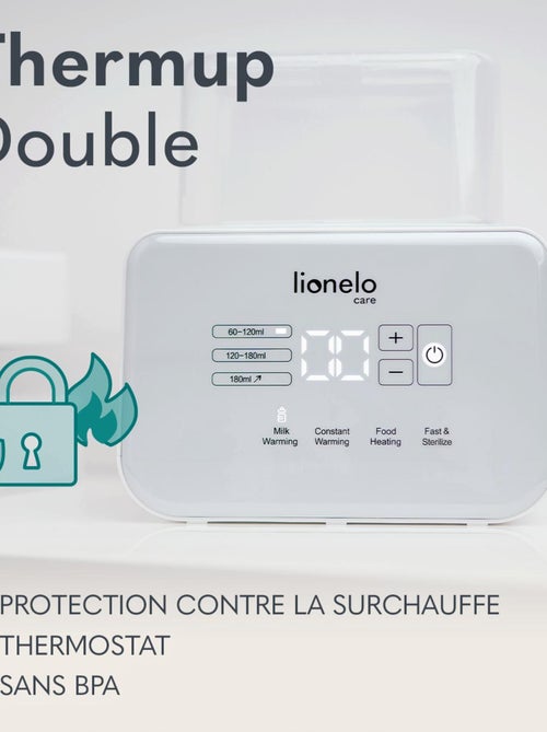 Chauffe-biberon 6 en 1 - LIONELO Thermup Double - Chauffage de 2 bouteilles - 3-5 min - Kiabi