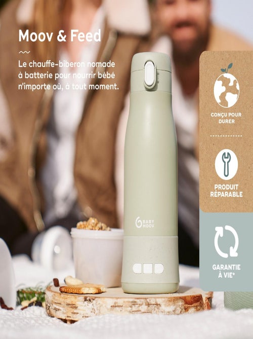 Chauffe-biberon nomade capacité 340ml et température réglable MOOV & FEED Vert - Kiabi