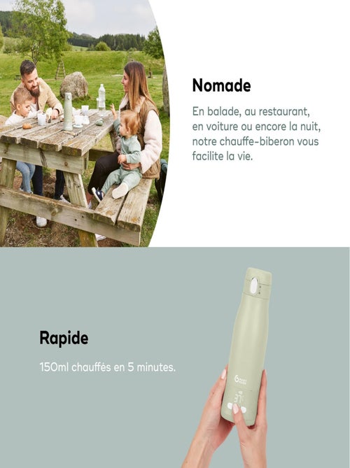 Chauffe-biberon nomade capacité 340ml et température réglable MOOV & FEED Vert - Kiabi