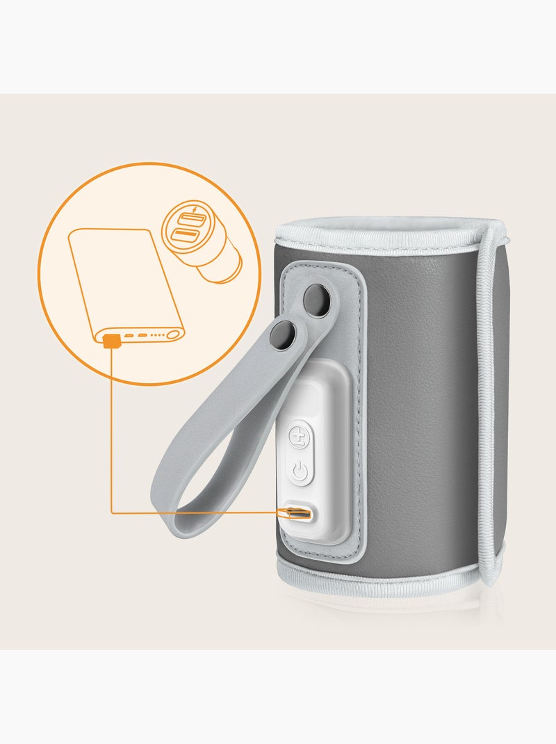 Chauffe-biberon portable LIONELO Thermup Go - USB - Température jusqu'à 24h - Sans BPA Gris - Kiabi