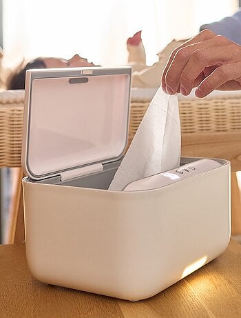 Chauffe-lingettes humides LIONELO - 3 niveaux de chauffage - Garde les lingettes humides - Veilleuse