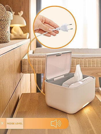 Chauffe-lingettes humides LIONELO - 3 niveaux de chauffage - Garde les lingettes humides - Veilleuse